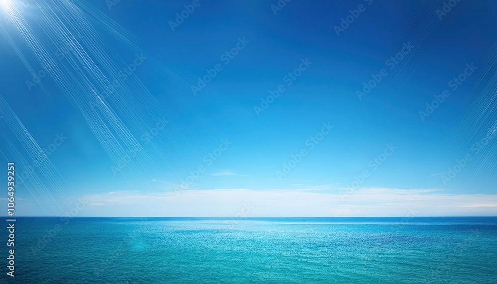 Fototapeta premium Tranquil Blue Sky and Water Backgrounds Serene Scenes for Creative Projects