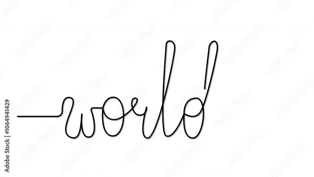 World word handwriting animation World word handwriting animation