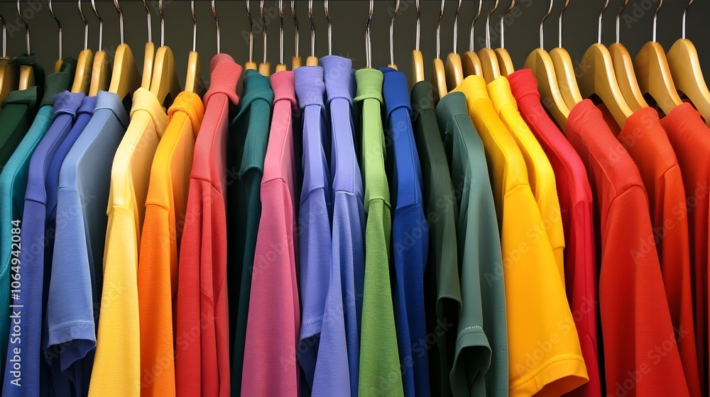 Colorful Casual Polo Shirts Rack Fashion Apparel Display Colorful Casual Polo Shirts Rack Fashion Apparel Display