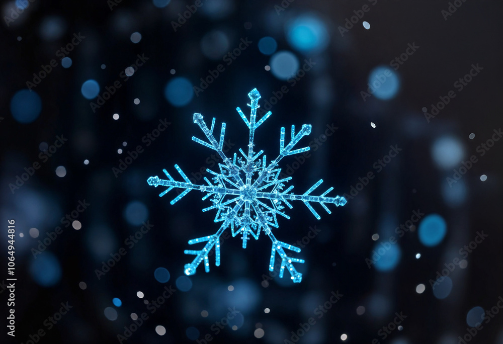 Gioiello di ghiaccio- la bellezza di un fiocco di neve scintillante