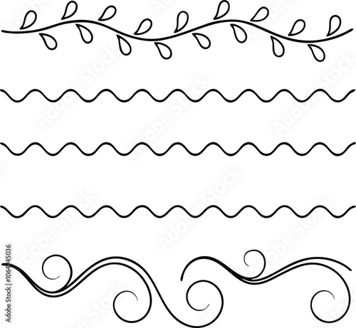Black and white decorative borders, perfect for adding a touch of elegance to your design.