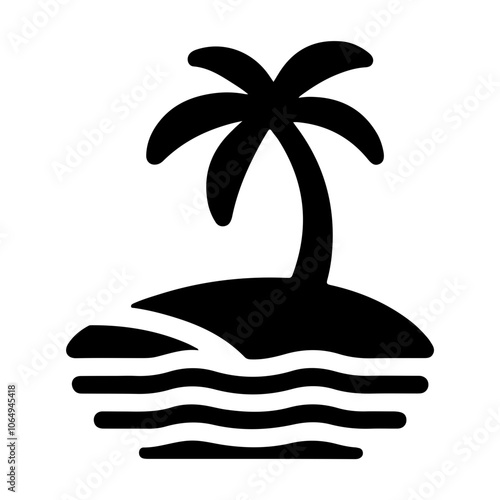 Simple Island Icon as a Vector Pictogram Illustration