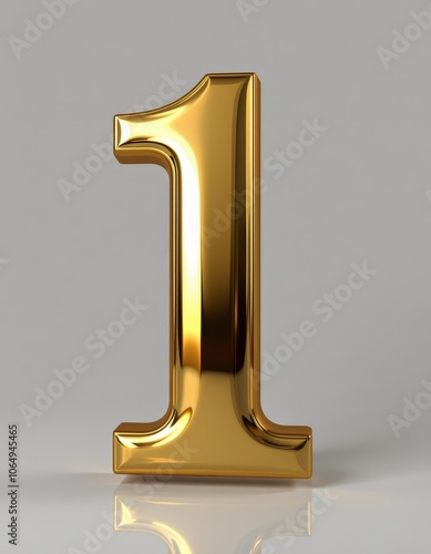 3d golden font number 1 photo