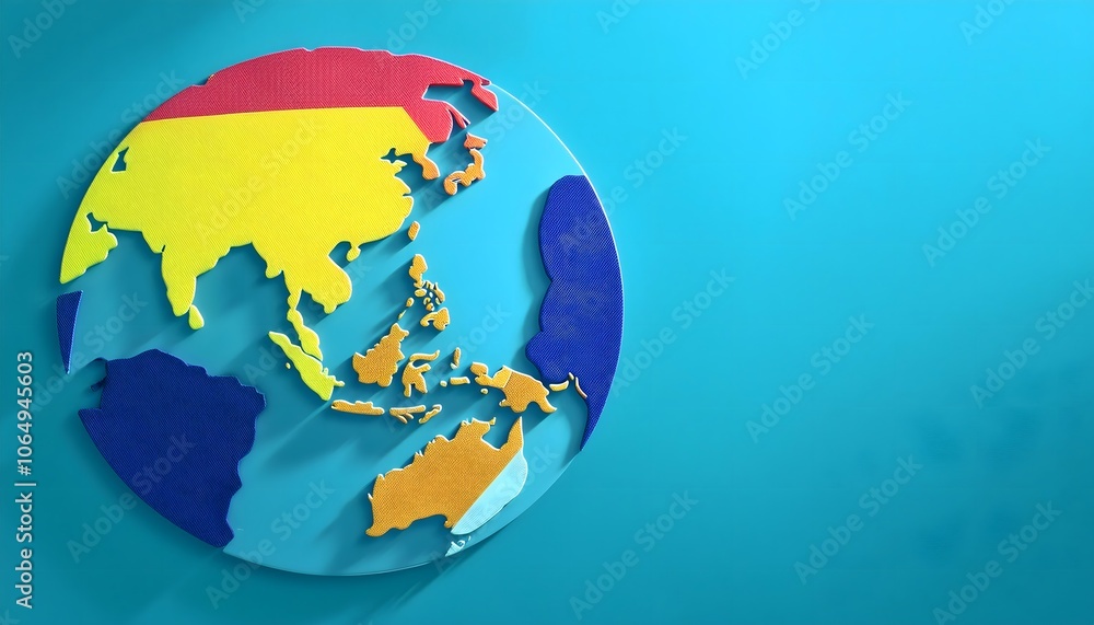 Fototapeta premium Economic integration ASEAN countries in connected puzzle pieces. 3D illustration.