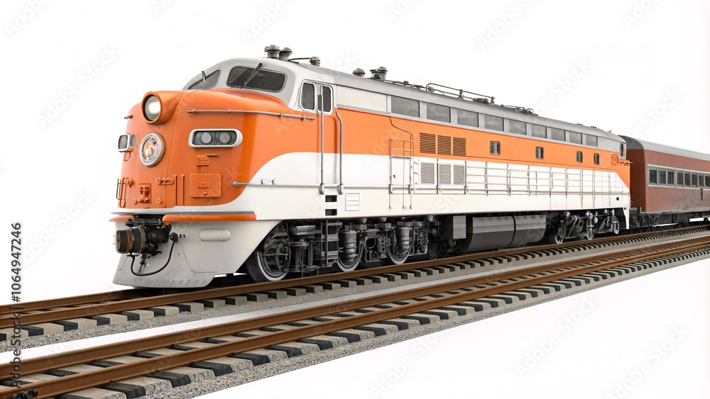 Fototapeta premium Vintage Train on a Scenic Rail Line V3