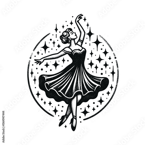 Ballerina. Black swan Ballet Vector illustration