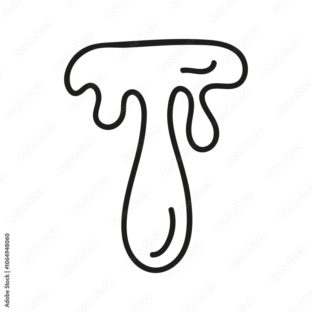 Hand drawn linear dripping flow liquid melt and drop. Doodle water splashes graphic illustration Hand drawn linear dripping flow liquid melt and drop. Doodle water splashes graphic illustration