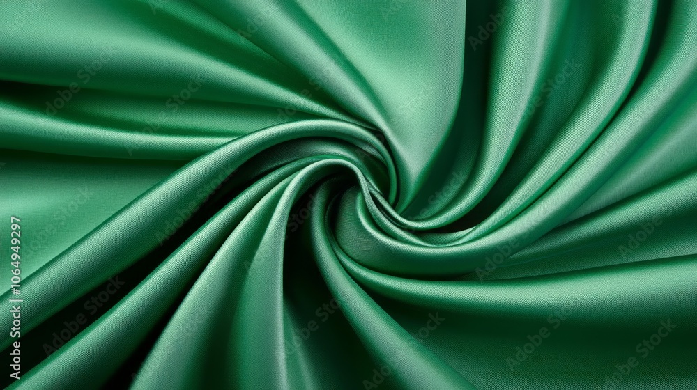 Obraz premium Close-up of soft green fabric with a swirling texture