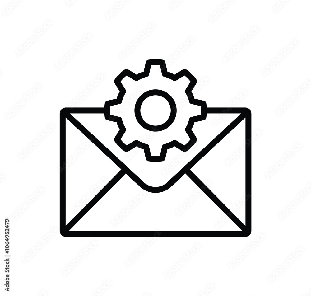 E-mail settings icon. Email configurator line symbol E-mail settings icon. Email configurator line symbol