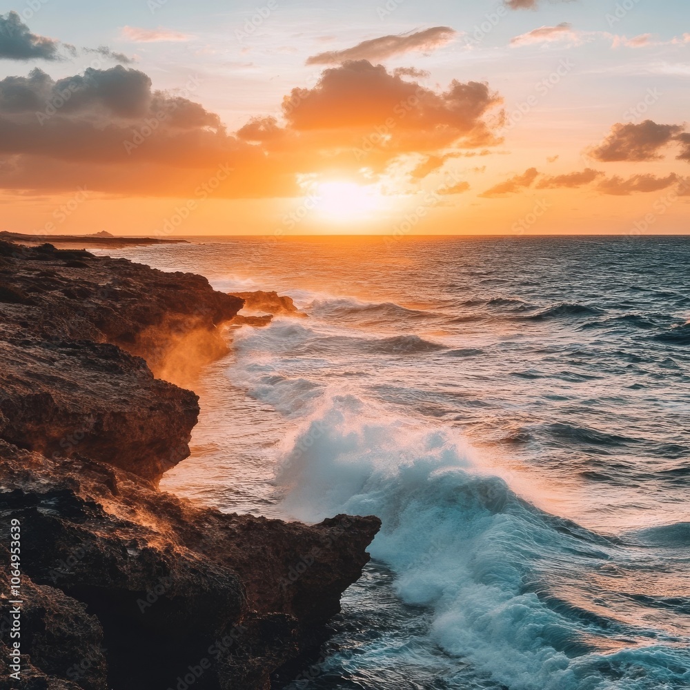 Sunset over Aruba's desert-meets-ocean park. Sunset over Aruba's desert-meets-ocean park.