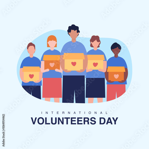 vector international volunteers day poster template