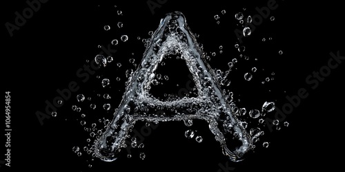 Water droplets are creating the shape of the letter A, with each droplet contributing to the overall formation of the letter A in a visually captivating way. photo