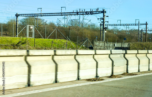 Electrified Railways Have Many Gantries That Hold Various Cables Above The Lines To Supply Locomotives With Electric Supply photo