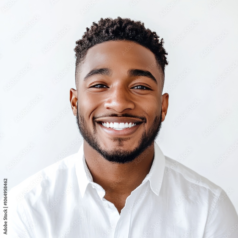 Smiling male CSR on white Smiling male CSR on white