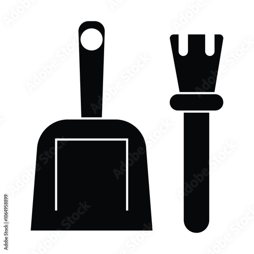 dustpan icon vector on white background
