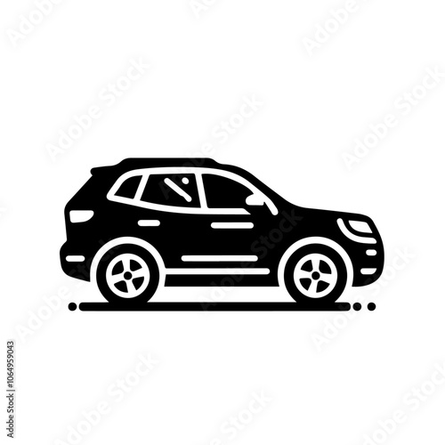 Modern SUV Side Profile Vector - Sleek Car Silhouette Illustration for Urban and Adventure Design