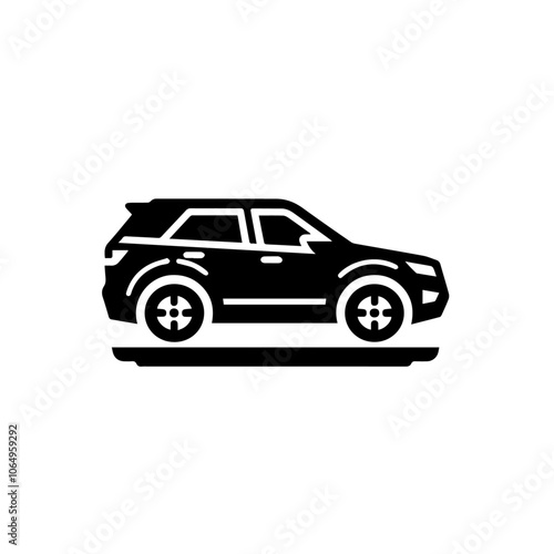 Modern SUV Side Profile Vector - Sleek Car Silhouette Illustration for Urban and Adventure Design