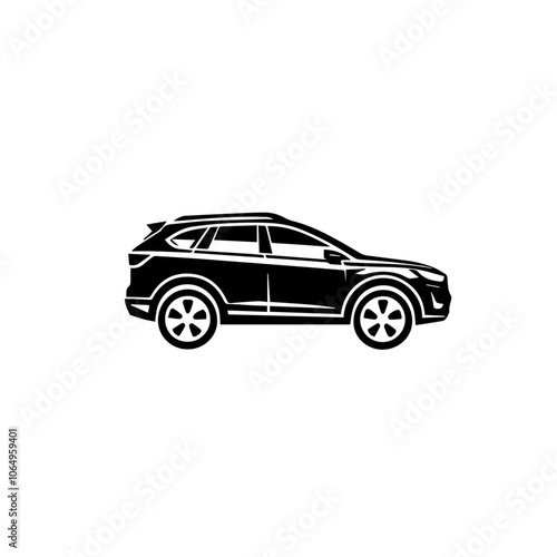 Modern SUV Side Profile Vector - Sleek Car Silhouette Illustration for Urban and Adventure Design