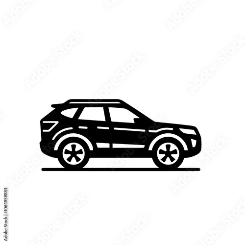 Modern SUV Side Profile Vector - Sleek Car Silhouette Illustration for Urban and Adventure Design