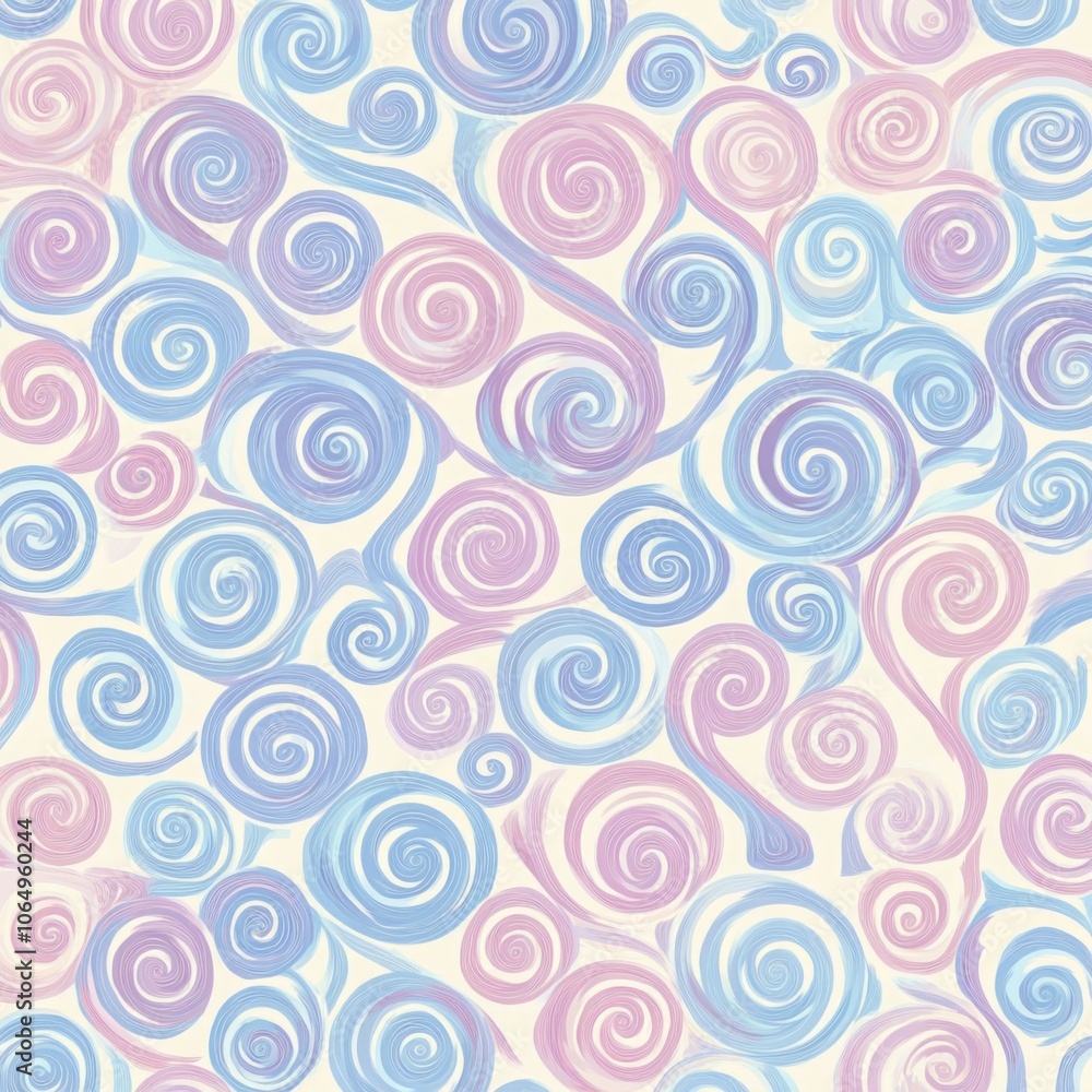 Fototapeta premium Delicate Pastel Spirals Pattern for Background Use