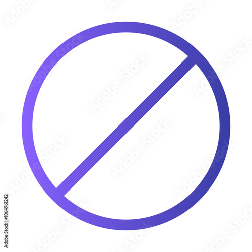 Free Download Simple purple circle with a diagonal line across it representing a prohibition sign on a white background - GFXLoad