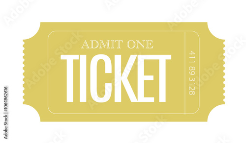 Yellow Ticket, Admit one ticket isolated, admit one ticket	admit one ticket isolated, Vintage ticket