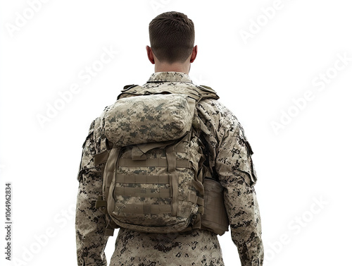 back of a soldier in uniform