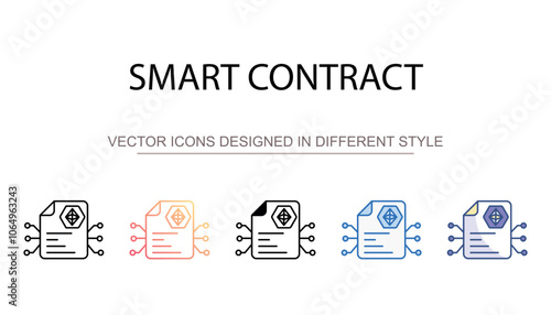 Smart Contract icon design with white background stock illustration