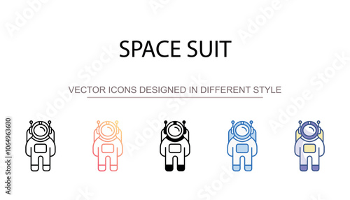 Space Suit icon design with white background stock illustration