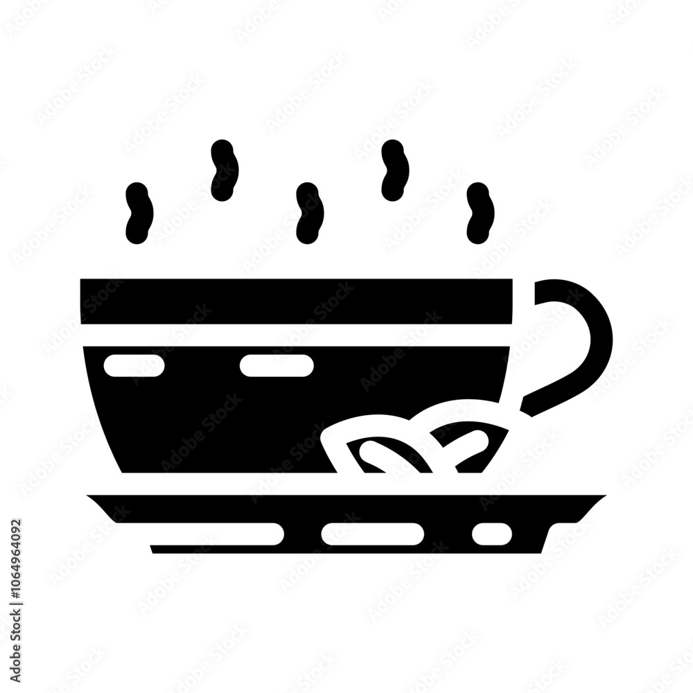 herbal tea spa therapy treatment glyph icon vector. herbal tea spa therapy treatment sign. isolated symbol illustration