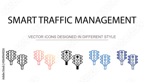 Smart Traffic Management icon design with white background stock illustration photo