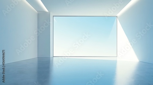 Wallpaper Mural Bright Minimalist Interior with Open Window View Torontodigital.ca