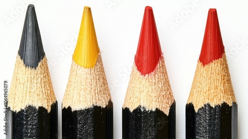 Colorful Pencils on White Background