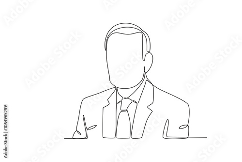 Single continuous line drawing Professional Loyer, Diplomacy, Ambassador Gustavo Zlauvinen.
