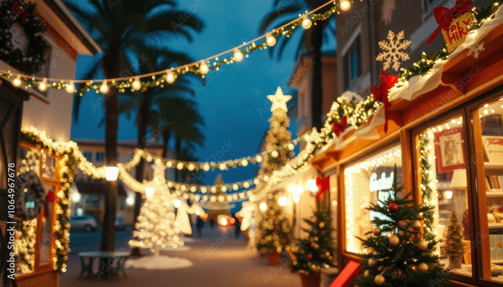 Obraz premium Blurred Festive decoration lights