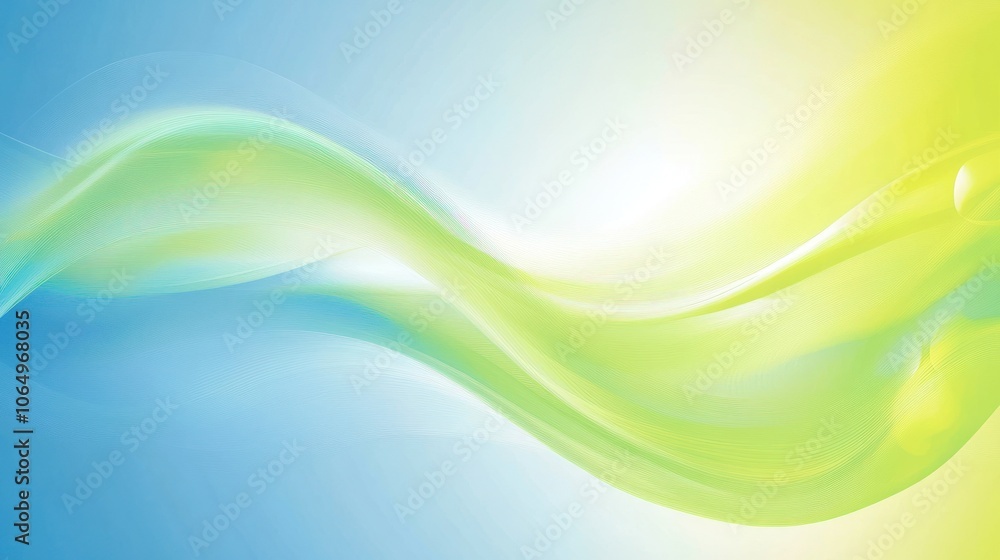 Obraz premium Abstract Green and Blue Waves