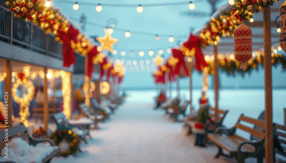 Obraz premium Blurred Festive decoration lights
