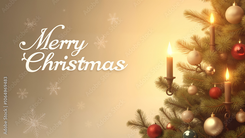 Obraz premium Old-Fashioned Christmas Tree Greeting Card