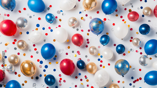 Festive Balloons and Confetti Background for Celebrations