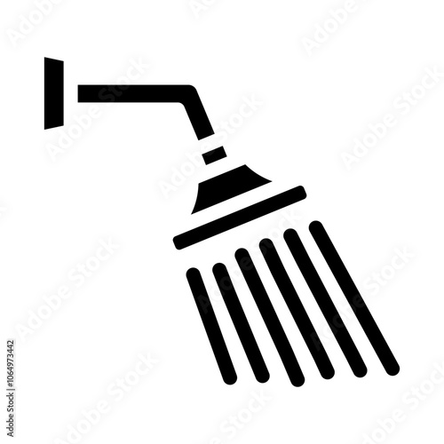 low-flow showerhead water saving glyph icon vector. low-flow showerhead water saving sign. isolated symbol illustration