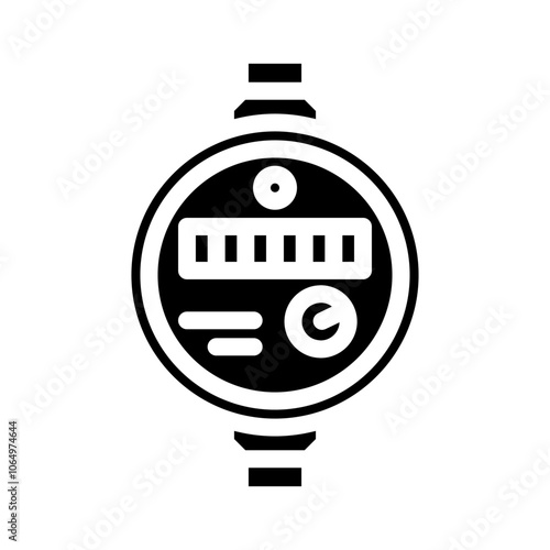 meter water saving glyph icon vector. meter water saving sign. isolated symbol illustration