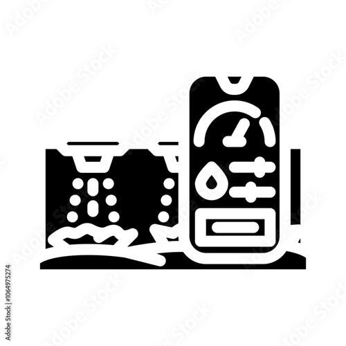 smart irrigation water saving glyph icon vector. smart irrigation water saving sign. isolated symbol illustration