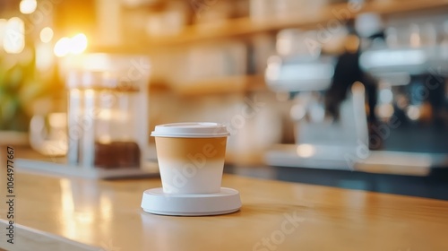 Wallpaper Mural Invigorating morning coffee, aromatic brew in a cozy cafe setting, warm cup on wooden table Torontodigital.ca