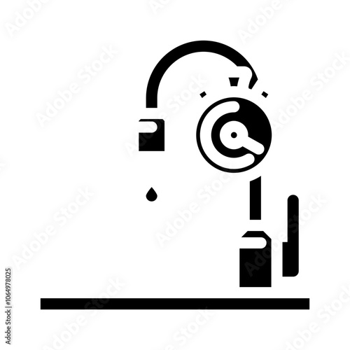 saving faucet water glyph icon vector. saving faucet water sign. isolated symbol illustration