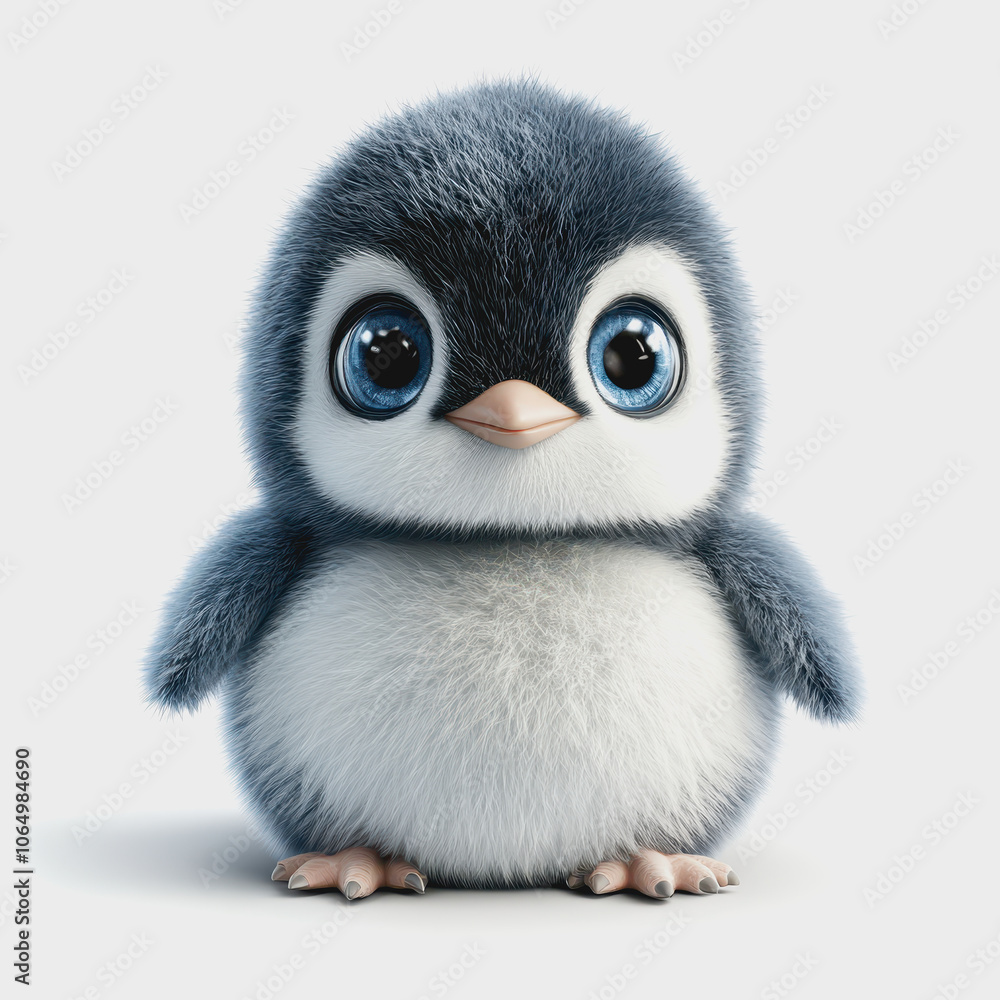 Fototapeta premium Cute Penguin on White Background for Christmas Theme
