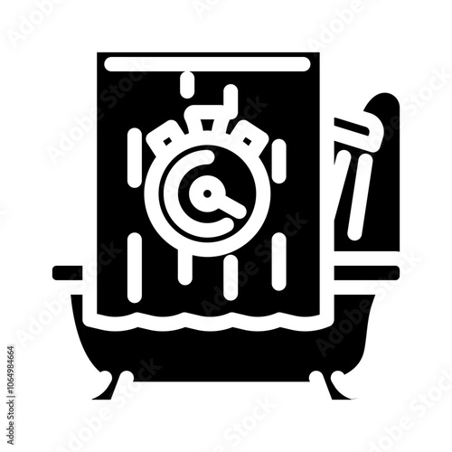 shorter showers water saving glyph icon vector. shorter showers water saving sign. isolated symbol illustration