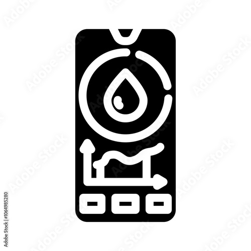 saving app water glyph icon vector. saving app water sign. isolated symbol illustration