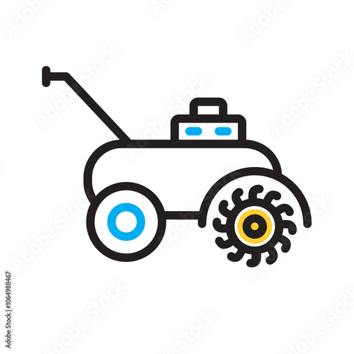 Vector multicolor icon for Rototillers