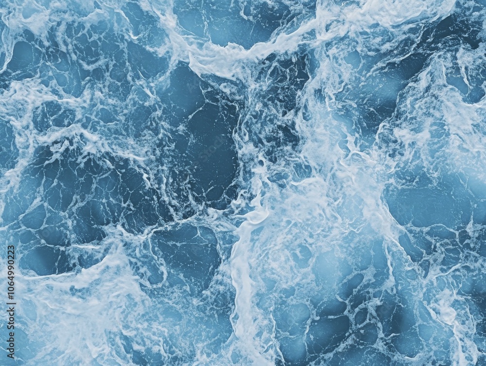 Obraz premium Blue Ocean Waves with White Foam Texture