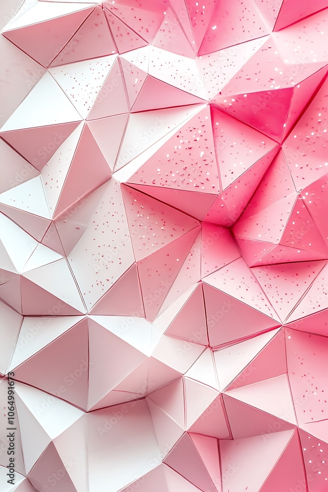 Fototapeta premium A clean and simple abstract background with triangular patterns in shades of pink and white